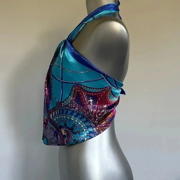 🆕Luxury  Satin Scarf Top - Picture 4 of 14